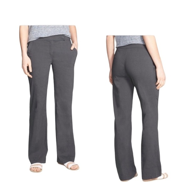 - Eileen Fisher Straight Leg Grey Trousers - Picture 1 of 6